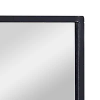 32" Black Contemporary Wood Wall Mirror
