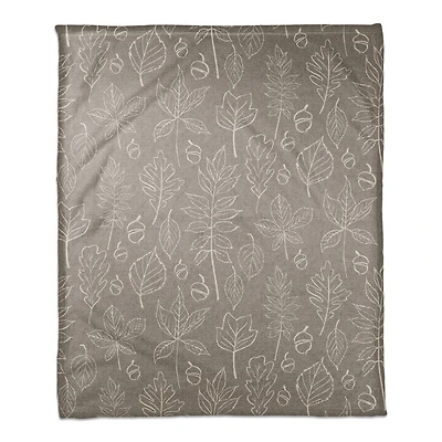 Fall Leaf Patterned Coral Fleece Blanket