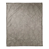 Fall Leaf Patterned Coral Fleece Blanket