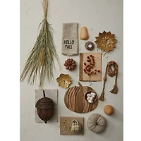 Hello Honey® 15" Natural  Pumpkin Mango Wood Cutting Board