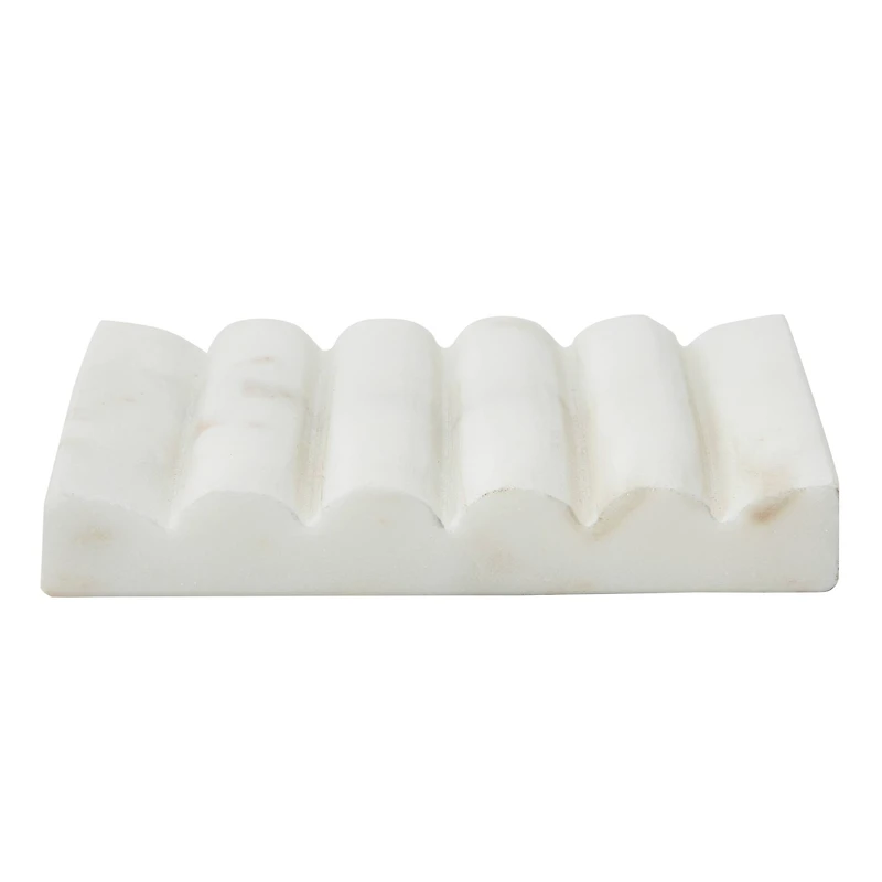 Hello Honey® 5" Contemporary Carved Marble Bathroom Soap Dish