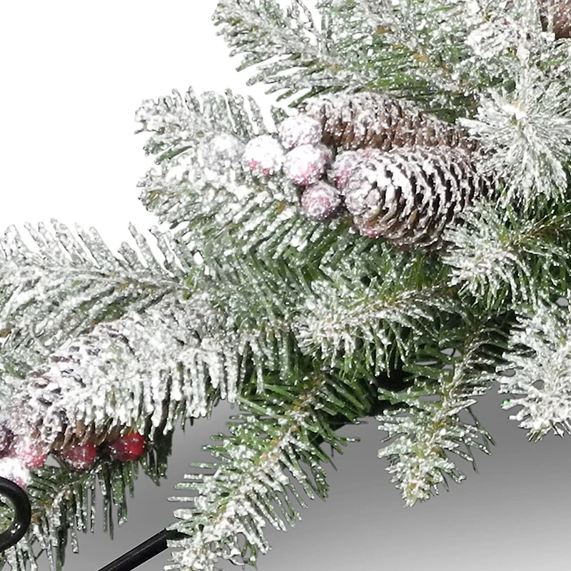 Dunhill® Fir Candle Holder with Snow, Berries & Pinecone Centerpiece
