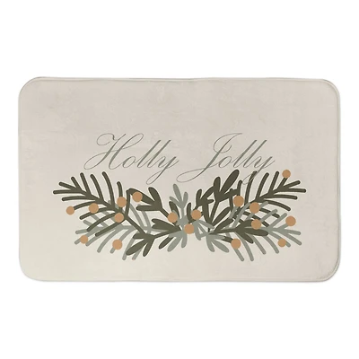 Designs Direct Holly Jolly Greenery Bath Mat, 34" x 21"