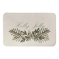 Designs Direct Holly Jolly Greenery Bath Mat, 34" x 21"