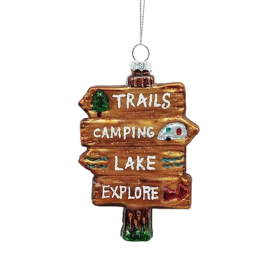 4.75" Road Direction Glass Ornament by Ashland®