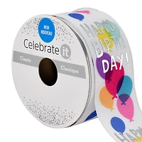 1.5" x 2yd. Happy Birthday Wired Grosgrain Ribbon by Celebrate It®