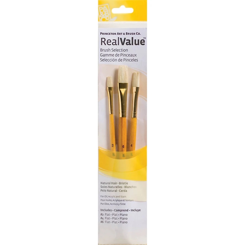 Princeton™ RealValue™ Bristle Flat 3 Piece Brush Set