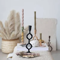 Hello Honey® 9" Enameled Decorative Metal Taper Candle Holder