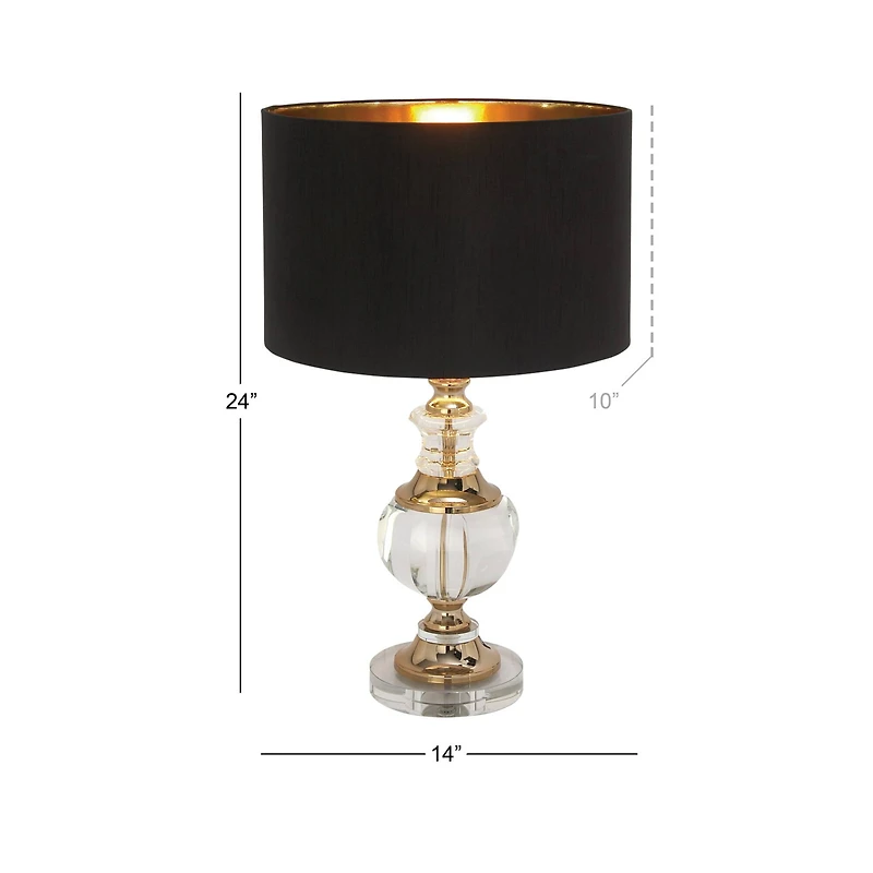 24" Clear Wood Glam Table Lamp