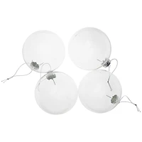 4ct. 4" Clear Glass Ball Ornaments