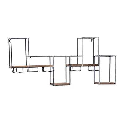36" Black Metal Contemporary Wine Rack