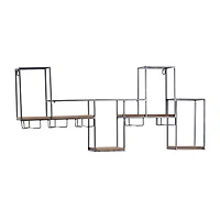 36" Black Metal Contemporary Wine Rack