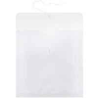 JAM Paper Large Clear Square Plastic Envelopes with Button & String Tie Closure, 12ct.