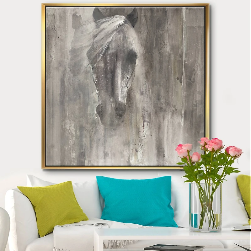 Designart - Farmhouse Horse - Modern Farmhouse Framed Canvas