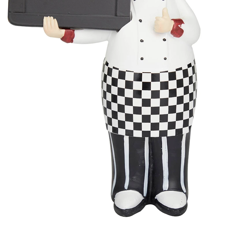 Polystone Chef with Horizontal Chalkboard Sign Set