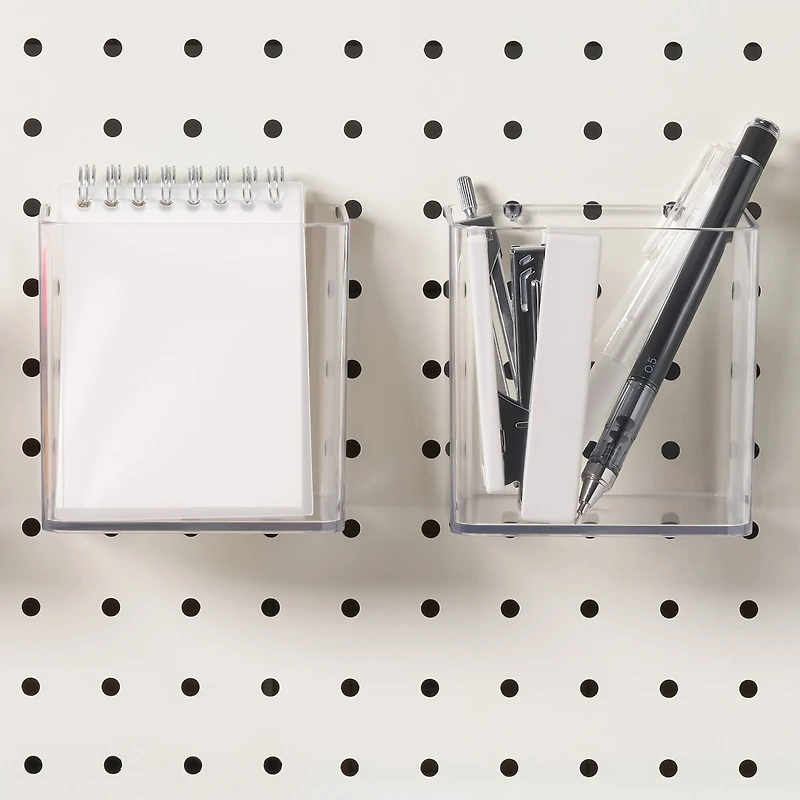12 Pack: Small Clear Pegboard Storage Bin by Simply Tidy™