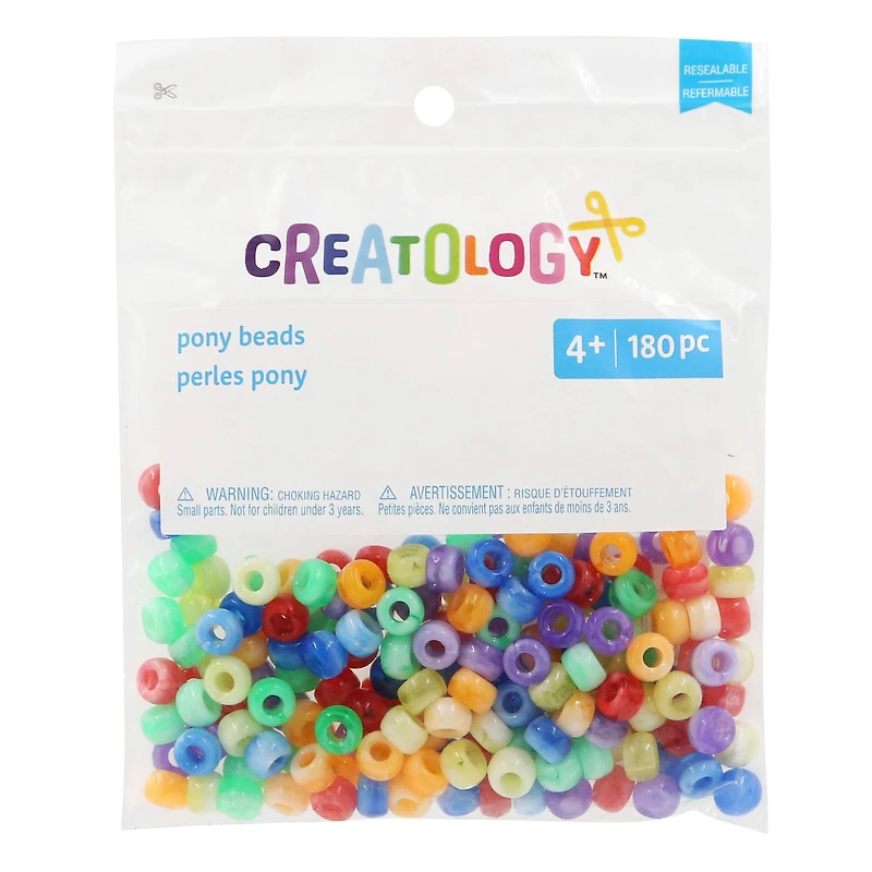 5mm x 8mm Tie Dye Pony Beads, 180ct. by Creatology™