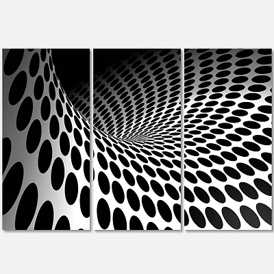 Designart - Waves and Circles Black n’ White