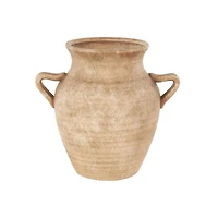 12.25" Copper Ceramic Antique Style Textured Vase with Handles