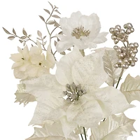 22" Champagne Poinsettia, Peony & Berry Deluxe Bush by Ashland®