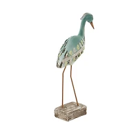 Light Blue Polystone Coastal Sculpture, Bird 20" x 10" x 4"