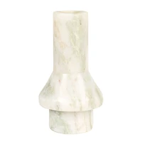 Hello Honey® 4.5" White & Green Verdant Marble Taper Candle Holder