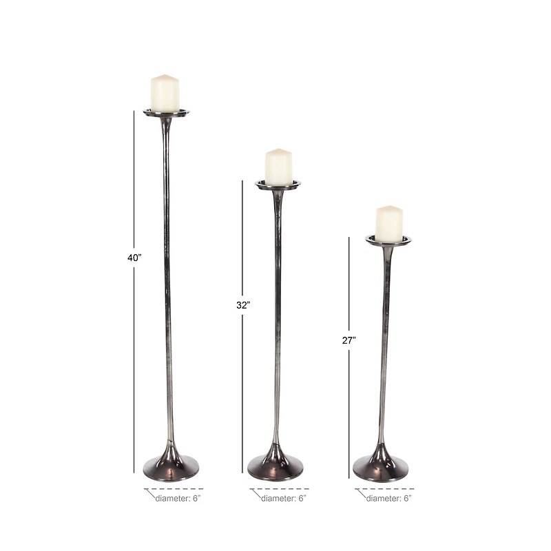 Aluminum Modern Candle Holder Set