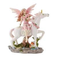 Magical Pink Fairy with Unicorn Figurine 5" x 2.25" x 6.5