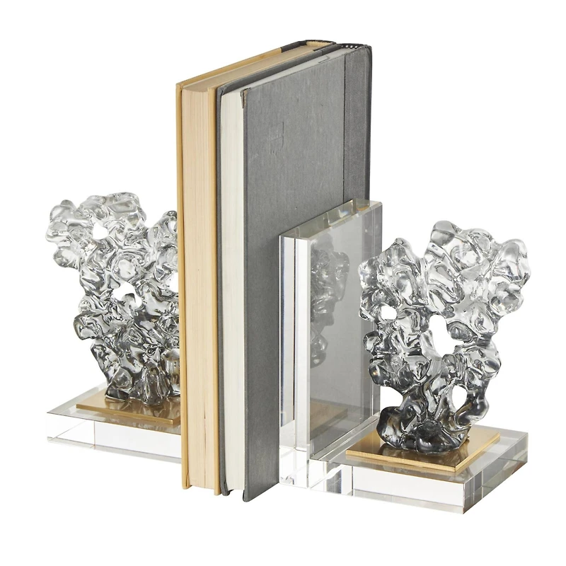 6" Clear Glass Decorative Bookends, 2ct.