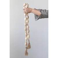 Hello Honey® 60" Mango Wood Bead Garland with Jute Tassels