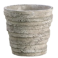 8.2" Gray Distressed Textured Cement Pot