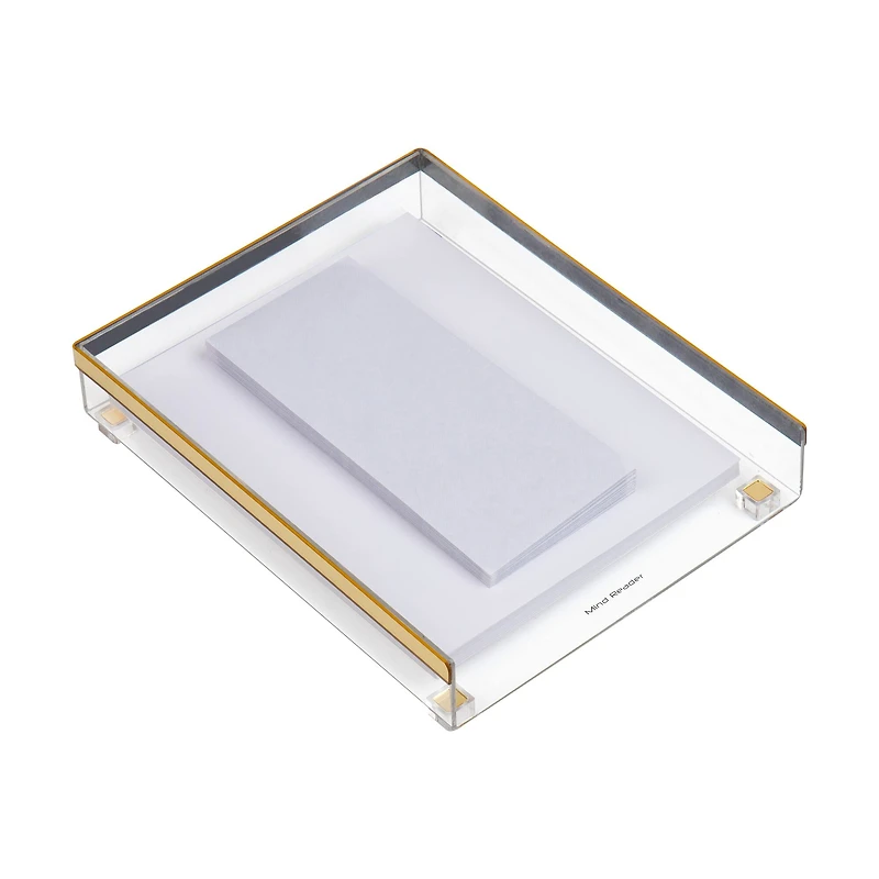 Mind Reader Cosmopolitan Collection Gold Paper Tray
