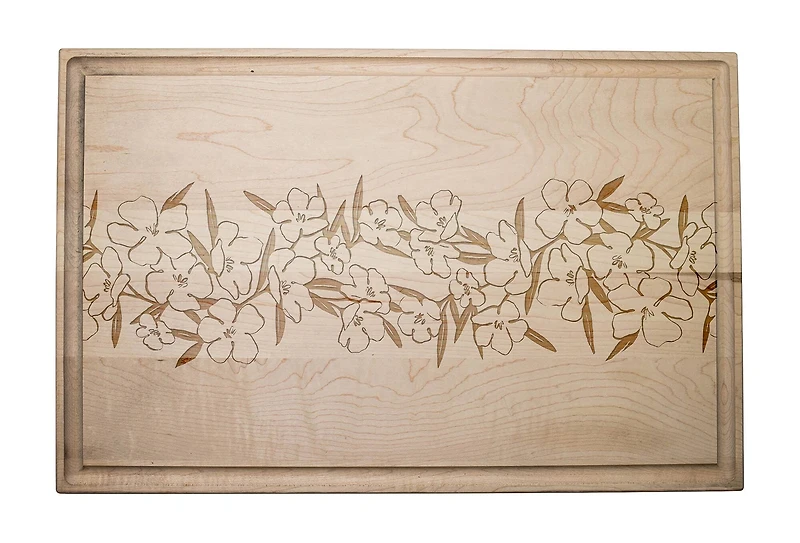 Floral Center Band 17" x 11" Maple Cutting Board