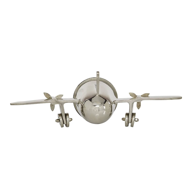 The Novogratz 16" Silver Aluminum Airplane Clock