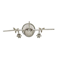 The Novogratz 16" Silver Aluminum Airplane Clock