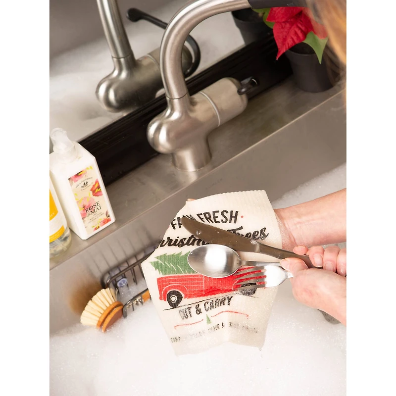 DII® Christmas Truck Swedish Dishcloth Set, 3ct.