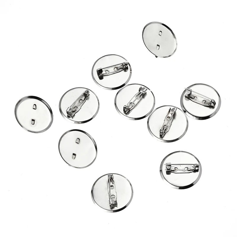 25mm Rhodium Brooch Blanks, 40ct. by Bead Landing™
