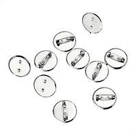 25mm Rhodium Brooch Blanks, 40ct. by Bead Landing™