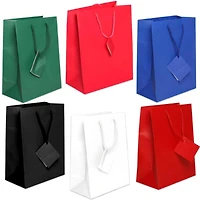 JAM Paper Assorted Large Matte Gift Bags with Rope Handles, 6ct.