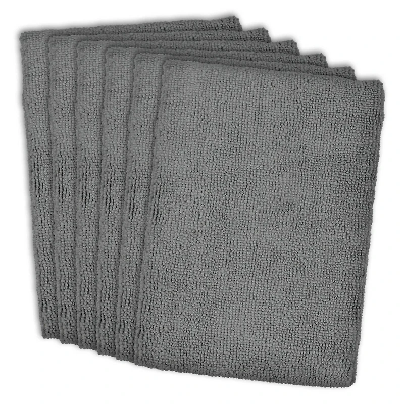 DII® Gray Essential Microfiber Dishtowels, 6ct.