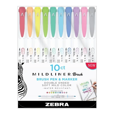 Zebra Mildliner Color Double-Ended Brush Pen Set