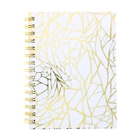 Art Alternatives Gold & White Web Spiral Fashion Dotted Line Journal, 6" x 8"
