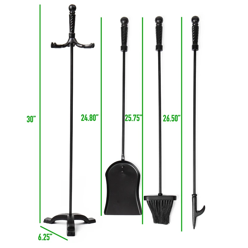 Mind Reader 3 Piece Iron Steel Fireplace Tool Set