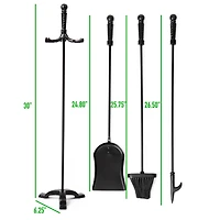 Mind Reader 3 Piece Iron Steel Fireplace Tool Set