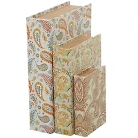 Paisley Canvas Faux Book Box Set