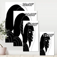 Designart - Retro Monochrome Minimal Portrait of Young Woman