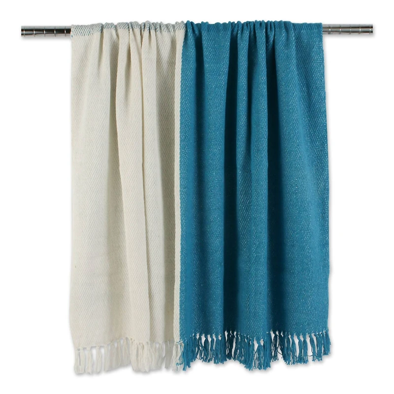 DII® Teal Four Square Woven Throw