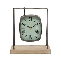 12" Gray Wood Farmhouse Swing Clock