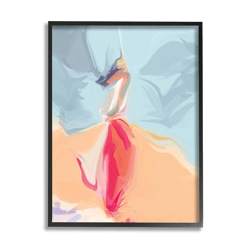 Stupell Industries Abstract Figure Dancing Movement Pink Blue Orange in Frame Wall Art