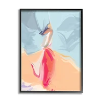Stupell Industries Abstract Figure Dancing Movement Pink Blue Orange in Frame Wall Art